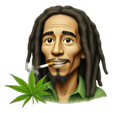 Bob Marley smoking cannabis sticker