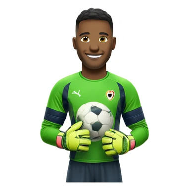 a smiling emoji with goalkeeping gloves, preferably neuers  sticker