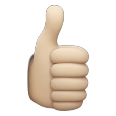 Glitchy grey thumbs up with two thumbs sticker