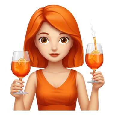 Italian girl toasting with Aperol Spritz, festive sticker