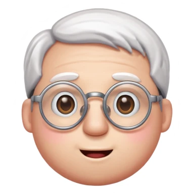 a guy who looks like kirby with a very round head, white skin and glasses sticker