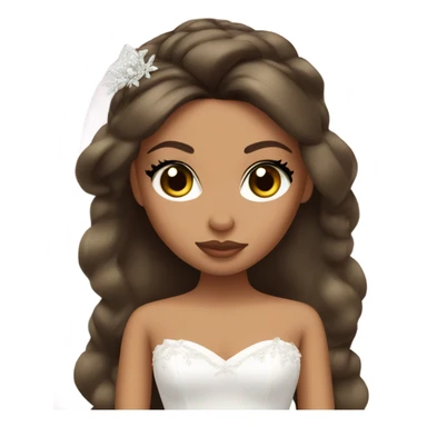 Bratz, bride,  hair, olive skin, brown almond cat eyes sticker
