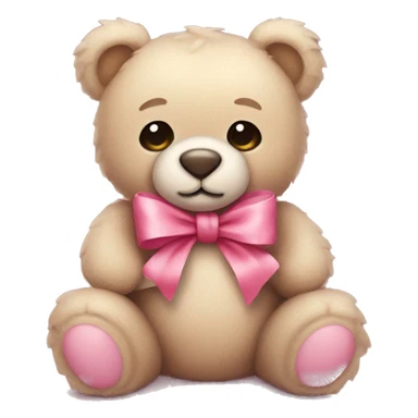 Cute teddy bear with a rosa bow  sticker