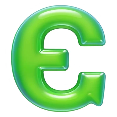 neon green bubble letter C sticker