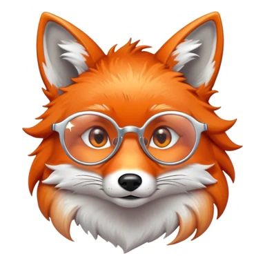 A sad fox with shimmering fur, a glowing tail, a silver star on its forehead, and round glasses, with a single tear rolling down its cheek. 🦊😢 sticker