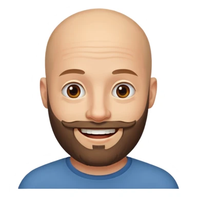 Bald man with beard sticker