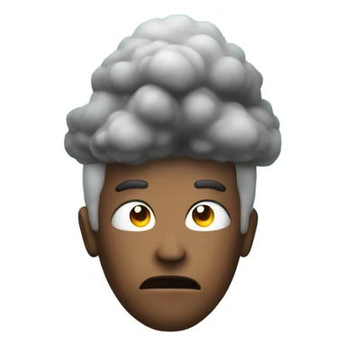 male head with nuclear explosion behind it sticker