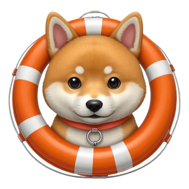 Shiba Jasper with lifebuoy  sticker