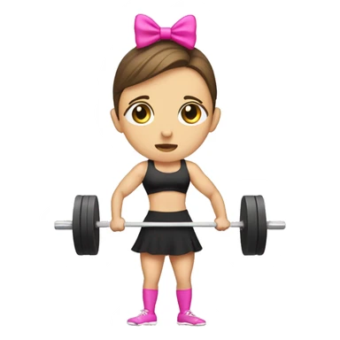 Romanian deadlift with a pink bow on it  sticker