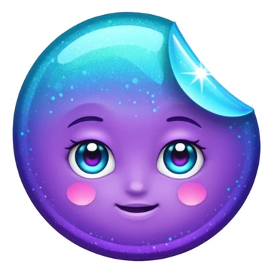 Glitter Purple and Cian Mark Check sticker