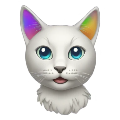 rainbow techno cat sticker