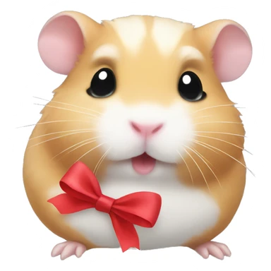 hamster with a bow sticker