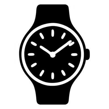 watch, solid filled icon style, bold and simple sticker