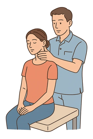 Donna dall'osteopata per il suo problema alla cervicale sticker