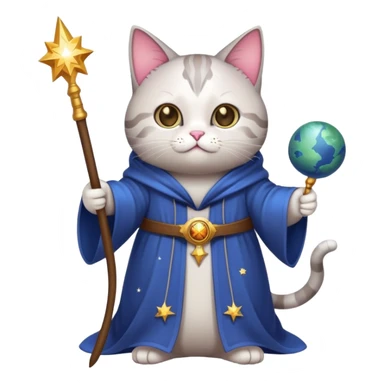 Gato mago en el espacio sticker