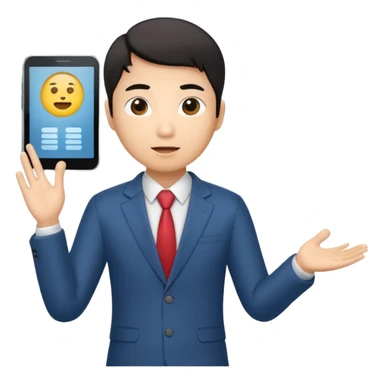 business person emoji, Asian person giving a presentation sticker