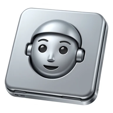 A minimalistic 3D icon representing a tech solution sticker