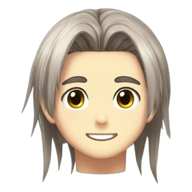 Long haired bun Eren jaeger sticker