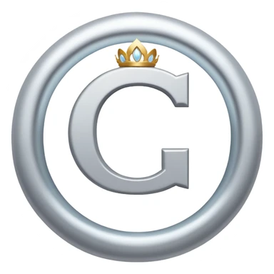 Gray letter C with an angelic halo floating above it, representing Grace/Gracie/graycee sticker
