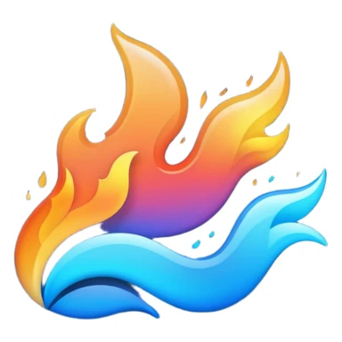 fire streak emoji, playful and modern with blue to orange gradient, vibrant

 sticker