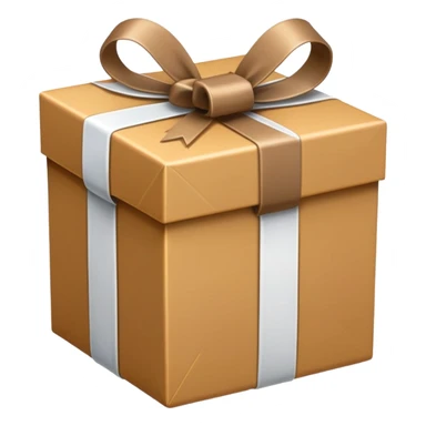 Light brown and white present box  sticker