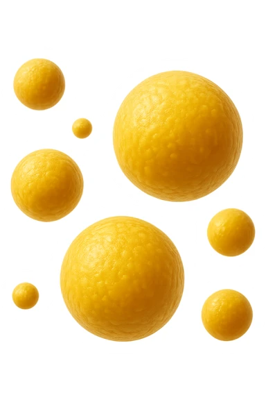 adipociti (cellule gialle) anatomiche realistiche fluttuano in aria sticker