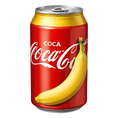 Create a can of coca cola vanilla with a banana color  sticker