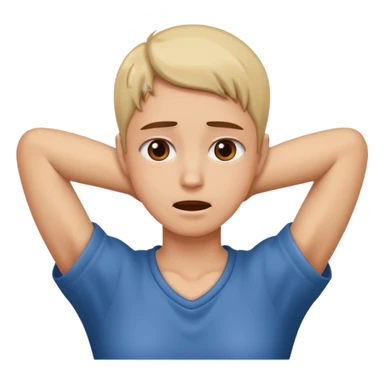 Person with hands over their neck sticker