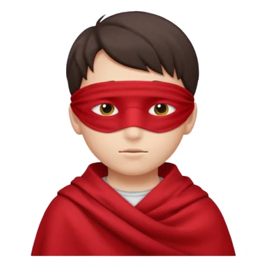 boy wearing red cloth over only eyes sticker