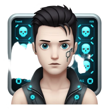 Cyberpunk man head sticker