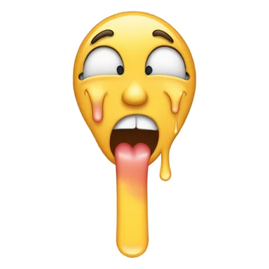 crying emoji sticking up both middle finger with its tounge out sticker