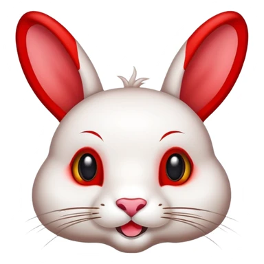 Sichuan rabbit head with spices and red color, simplified emoji style with bold outlines and bright colors, cartoon style Chengdu specialty Tou Tou sticker