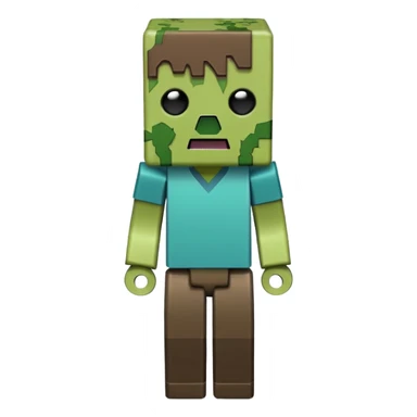 Minecraft tavuğunun üstüne binmiş Minecraft zombisi sticker