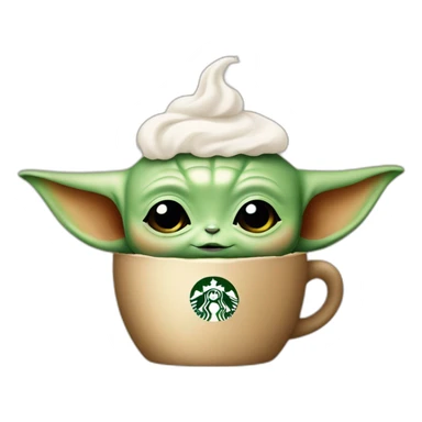 baby yoda starbucks logo sticker
