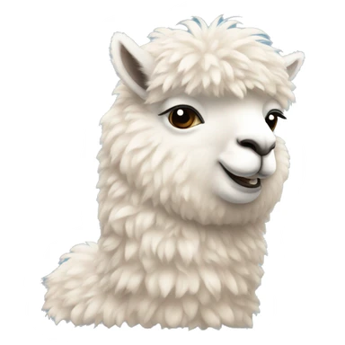 Fluffy alpaca sticker