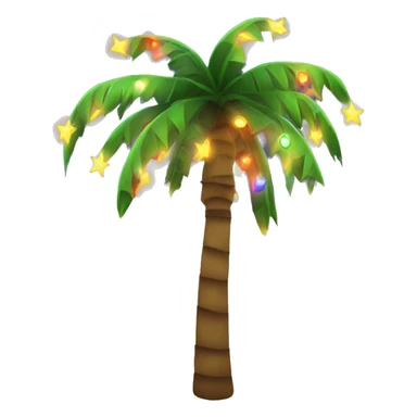 Palm tree with Christmas lights sticker