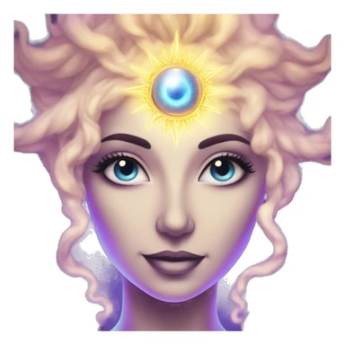 Pleiadian radiant glowing diva woman female third eye sticker