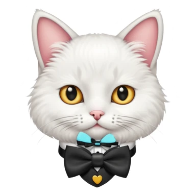 Cat with bow-tie collar sticker