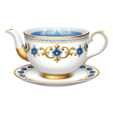 Fancy Teacup with steam rising sticker