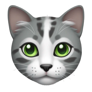 Gray and white cherazi cat with green eyes  sticker