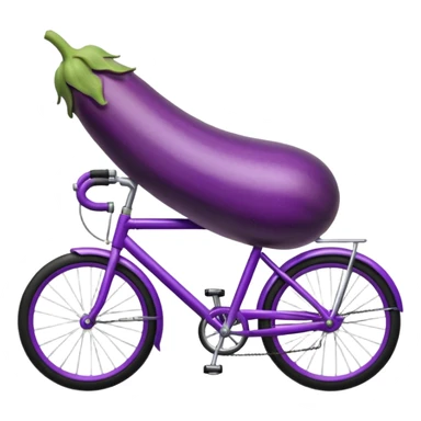 Eggplant on bike sticker