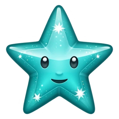 teal star with sprkle sticker
