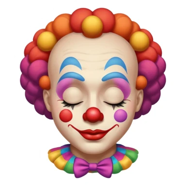 clown with closed eyes  sticker