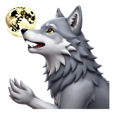 wolf howling to the moon sticker