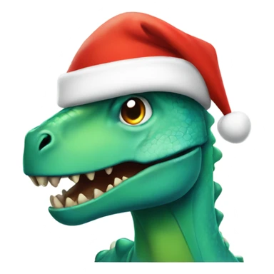 Dinosaur in santa hat sticker