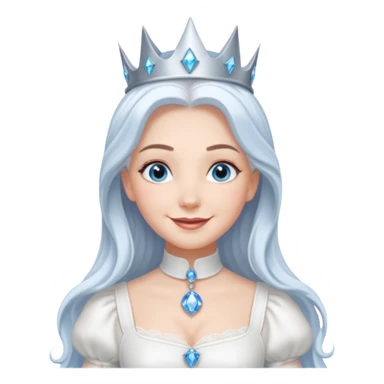 Good Witch of the North from the Wizard of Oz with blue eyes, white long hair, white outfit sticker