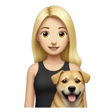 Blonde girl with black jindo dog sticker
