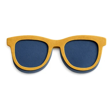 sunglasses with layered paper effect on a white background in paper-craft style sticker