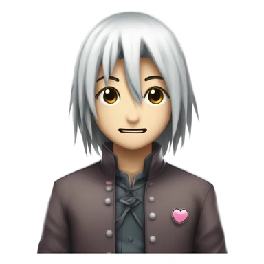 Nagito from danganronpa with heart eyes sticker