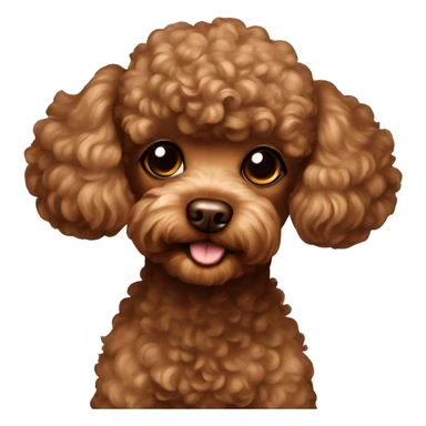 Brown toy poodle sticker